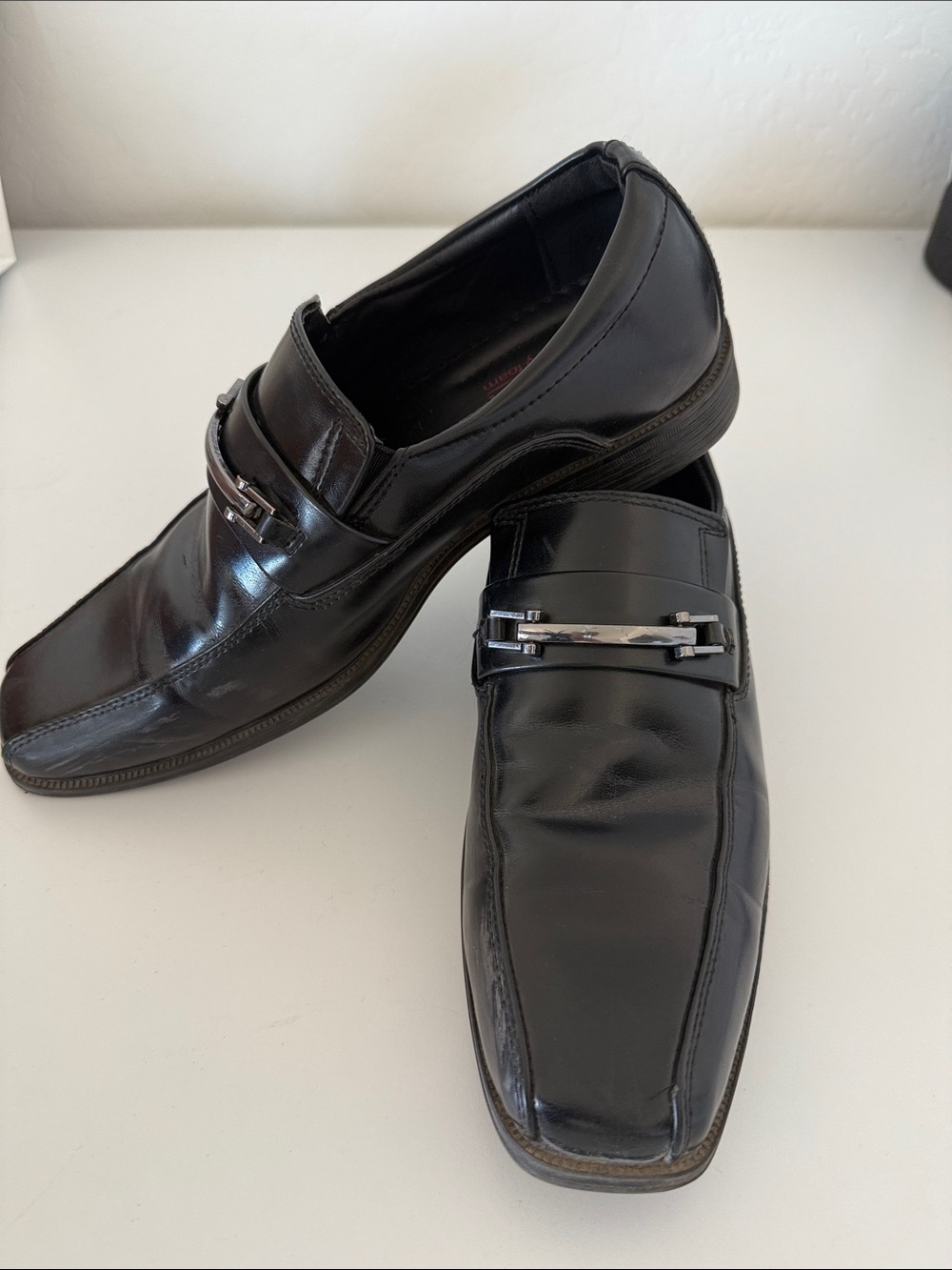 Black Leather Slip-On Loafers
